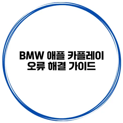 BMW 애플 카플레이 오류 해결 가이드