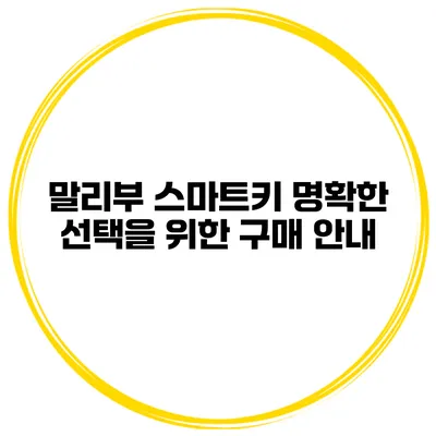 말리부 스마트키 명확한 선택을 위한 구매 안내