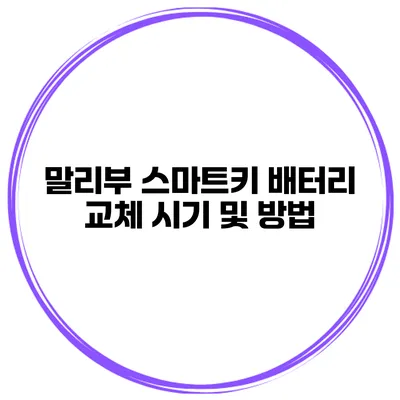 말리부 스마트키 배터리 교체 시기 및 방법